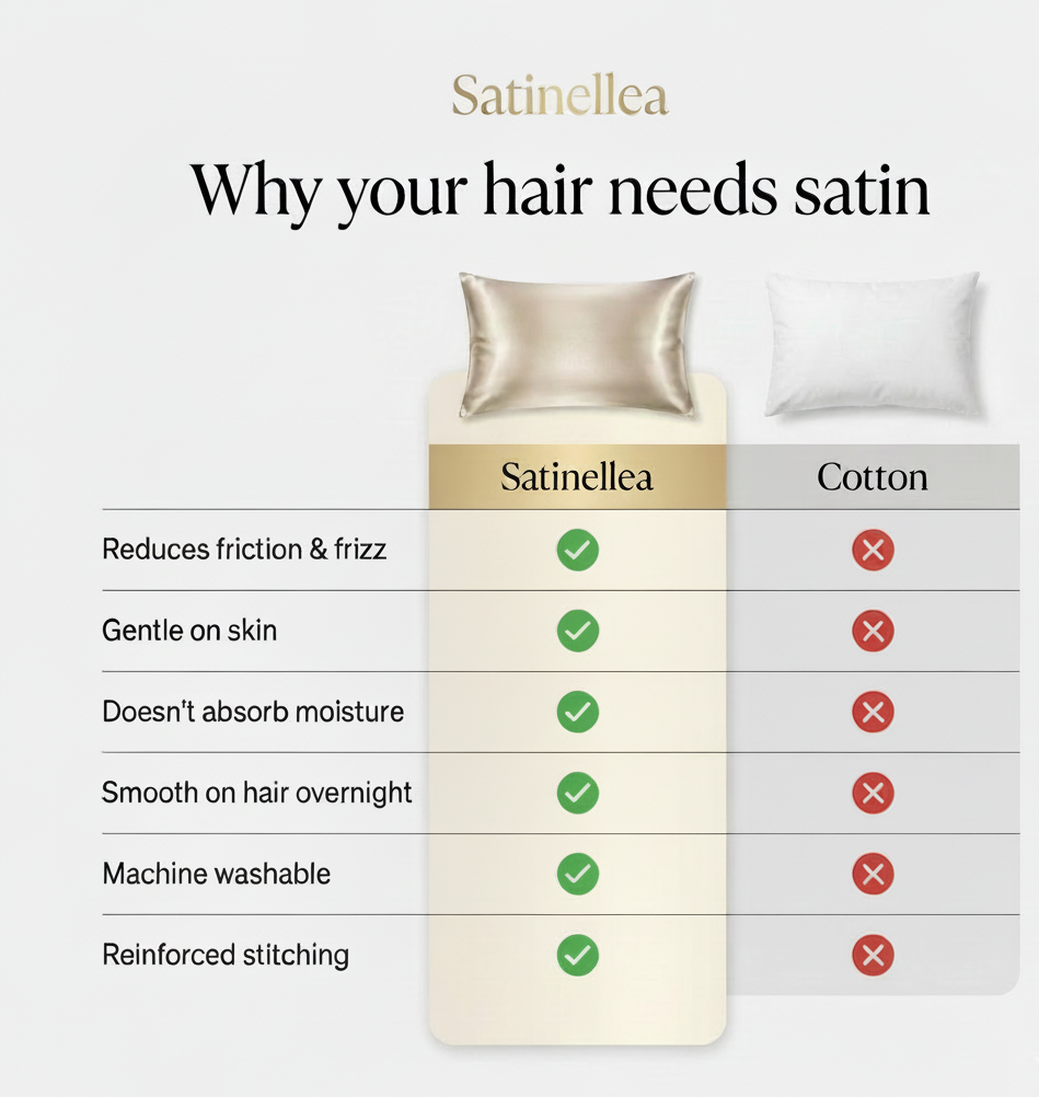 Satinellea Satin Pillowcase — For Hair & Skin