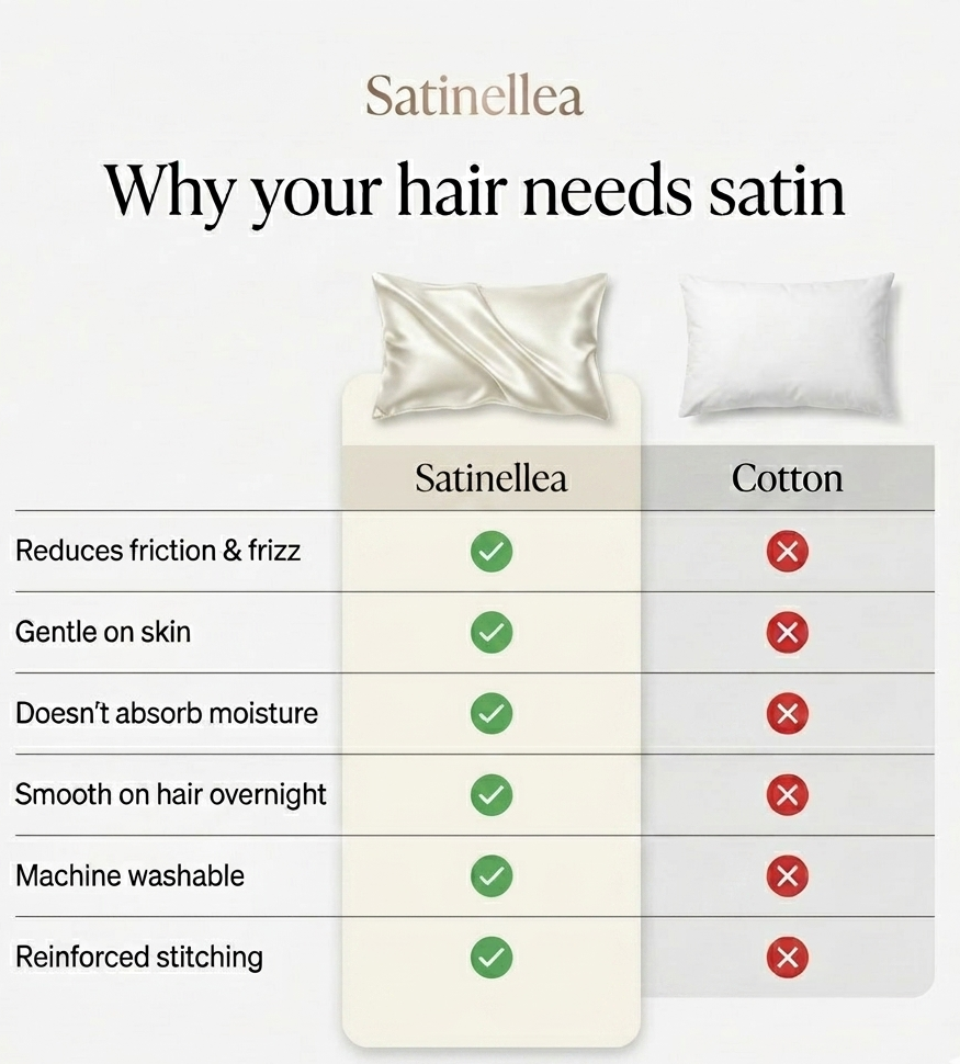 Satinellea Satin Pillowcase — For Hair & Skin