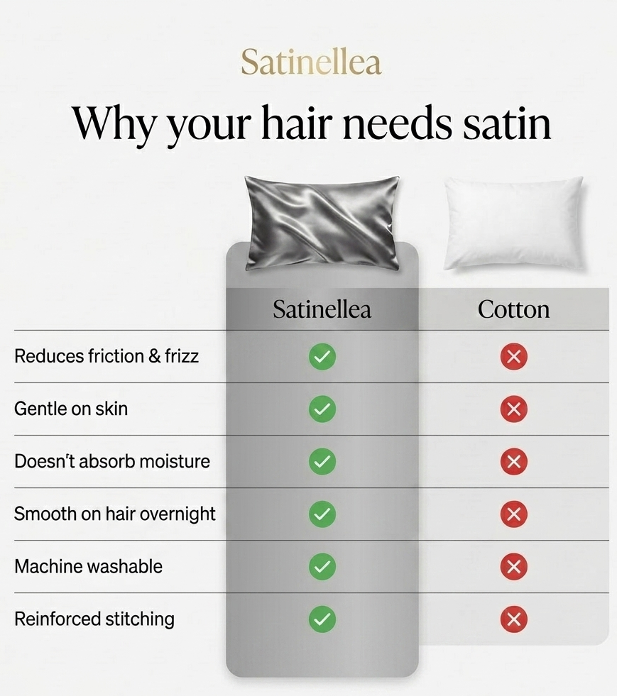 Satinellea Satin Pillowcase — For Hair & Skin